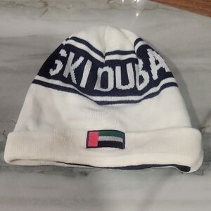 White and Navy Beanie